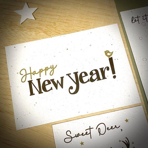 Happy new year bloom your message kerstkaart