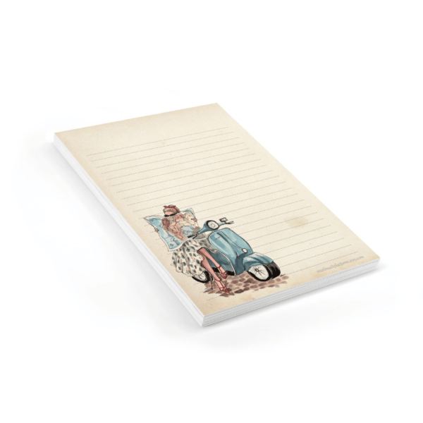 Meisje op Vespa notitieblok