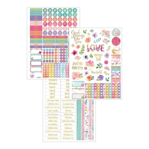 Ongedateerde agenda floral stickers