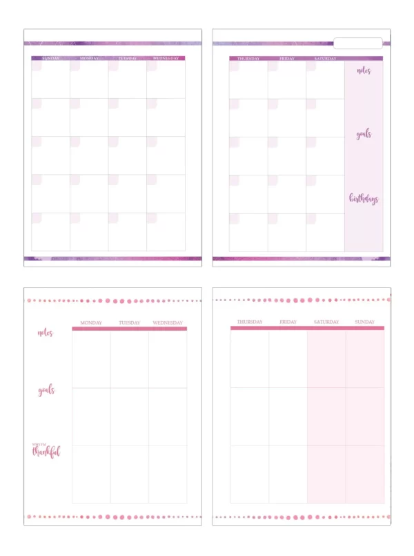 Ongedateerde agenda make this moment count weekoverzicht