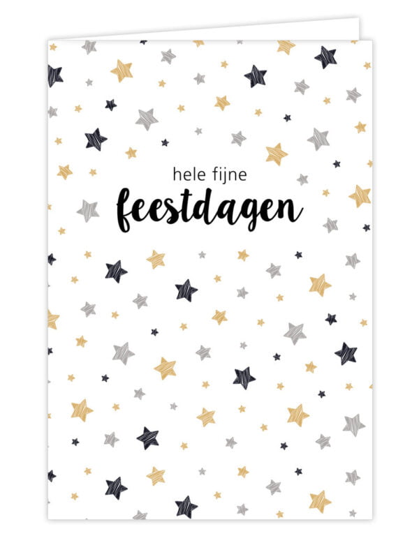 kerstkaart fijne feestdagen sterren