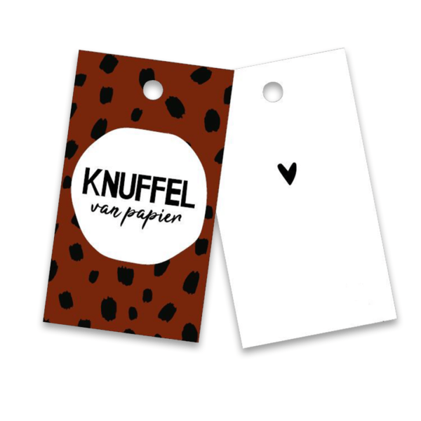 Cadeaulabel knuffel van papier
