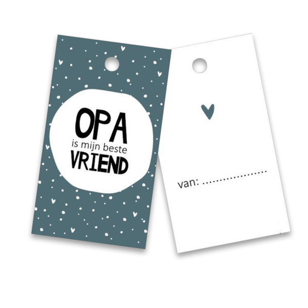 Cadeaulabel opa is mijn beste vriend